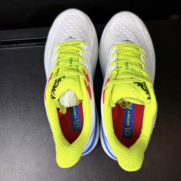 Hoka One One Clifton 9 Mens Size 7.5D White Running Shoes 1127895-BVR Athleisure - Picture 9 of 14